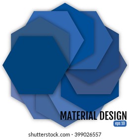 Abstract background with different levels surfaces, material design