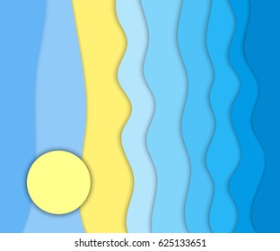 Abstract background with different levels surfaces and circles,  material design