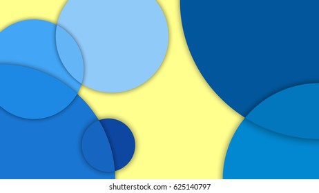 Abstract background with different levels surfaces and circles, material design