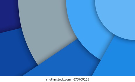 Abstract background with different levels surfaces and circles, material design