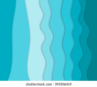 Abstract background with different levels wavy surfaces, material design