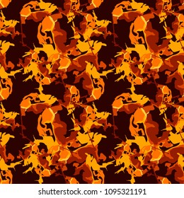 Abstract background in different shades of red as UFO camouflage. Seamless repeat bright pattern usable as unusual urban camo, wallpaper, backdrop or for print for textile or wrapping paper