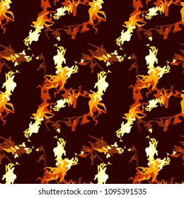 Abstract background in different shades of red, orange, yellow as UFO camouflage. Seamless repeat bright pattern usable as unusual urban camo, wallpaper, backdrop or for print for textile