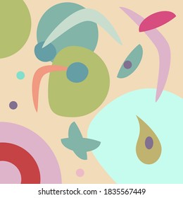 Abstract background with different shapes and colours