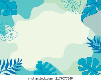 Abstract background with different shapes and leaves. Abstract modern background.