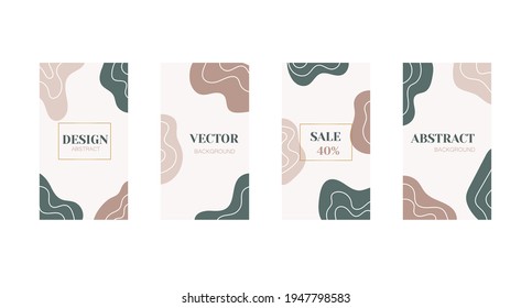 Abstract background with different shapes with space for text. Vector illustration suitable for social media stories and printing banners, invitations.