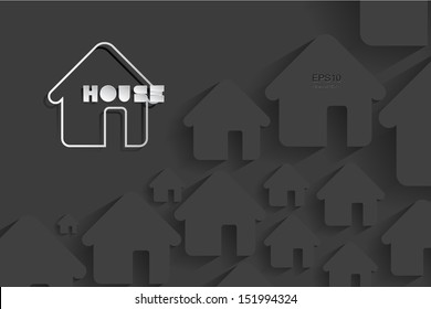 Abstract background digital art design of house icon - Vector illustration