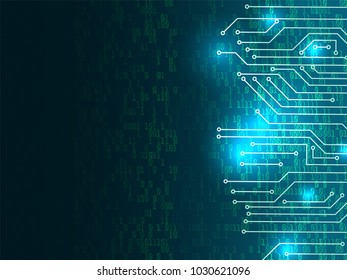 abstract background of digital binary code and circuit line. Concept for cyber security for future digital technology. it can be use for data and network business management. vector illustration