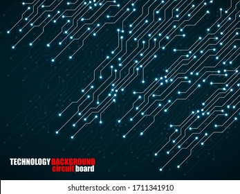 Abstract background with digital circuit board, technology texture. Electronic motherboard. Vector illustration