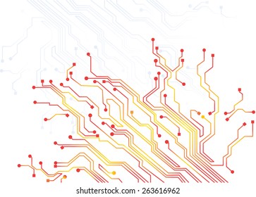 Abstract background of digital circuit root board on white, technology theme