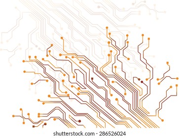 Abstract background of digital circuit root board on white, technology theme