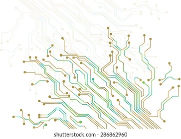 Abstract background of digital circuit root board on white, technology theme
