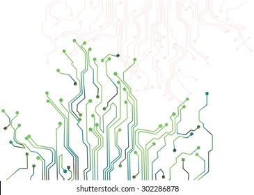 Abstract background of digital circuit root board on white, technology theme