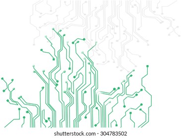 Abstract background of digital circuit root board on white, technology theme