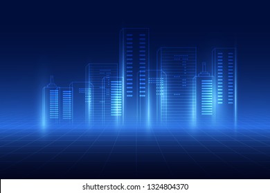  abstract background. Digital city concept. Abstract complex structure of city. vector illustration