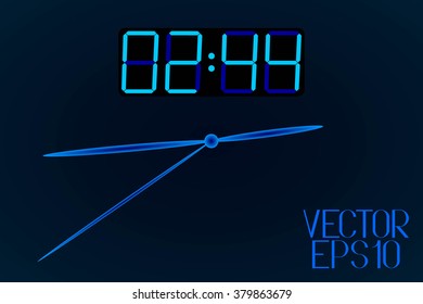 Abstract Background. Digital Clock for Your Design. Vector Illustration