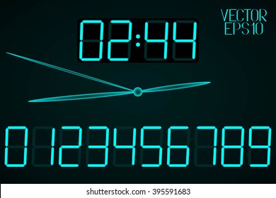 Abstract Background. Digital Clock for Your Design. Vector Illustration