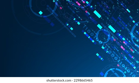 Abstract background digital computer algorithm. Artificial intelligence network communication. Internet technology signal vector graphic