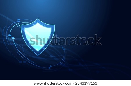 Abstract background digital concept cybersecurity shield anti virus malware spy protection cyber theft security On a blue-black background