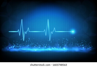 abstract background of digital ECG heartbeat pulse line wave monitor 