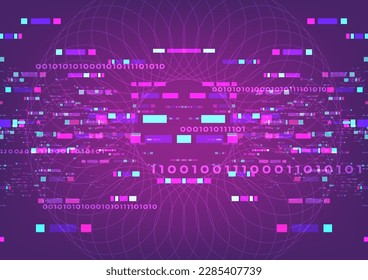 Abstract background digital networking. Futuristic computer engineering. Algorithm technology vector graphic