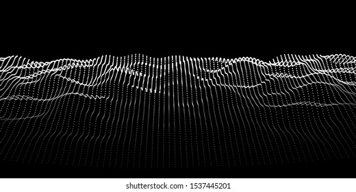 Abstract background digital noise grid from dots on black . Technology concept. Vector illustration.