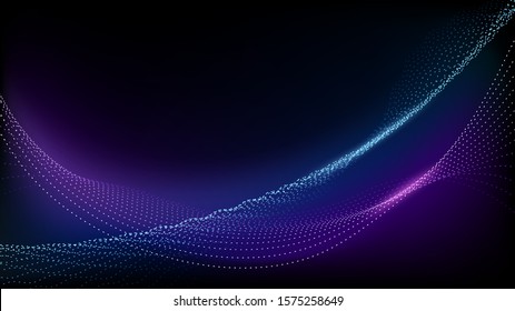 Abstract background with digital particles. Sparkling magical particles. Vector