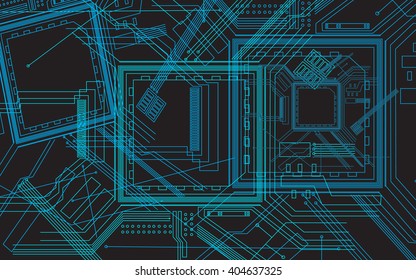 Abstract background of digital technologies. computer motherboard. Circuit board. technology theme. Connection structure. Vector science background. science fiction background. ?omputer technology. 