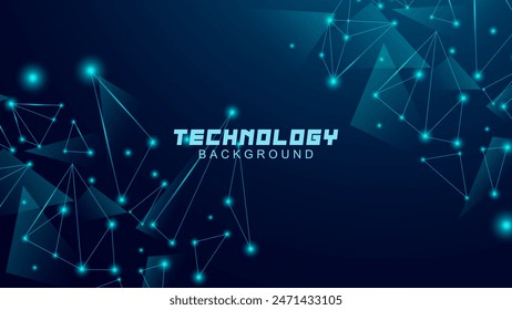 Abstract background digital technology concept. Futuristic triangle lines with blue light particles. suitable for banners, websites, wallpapers, posters