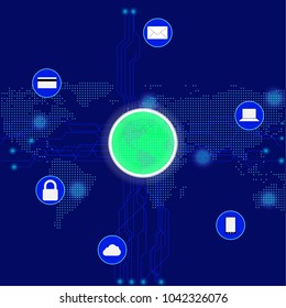 abstract background for digital technology, cyber and security concept. Vector illustration ESP 19