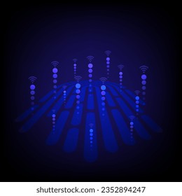 abstract background of digital technology elements hi tech vector Fingerprint Technology, Wi-Fi Protection