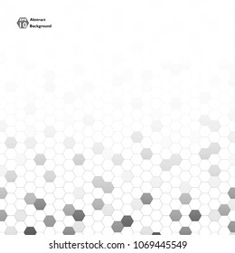 Abstract background of dimension grey shapes in pentagons. White and grey texture. Illustration vector eps10