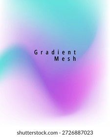 Abstract background displays a beautiful fluid gradient mesh transitioning from bright cyan to deep purple and soft pink tones creating a contemporary and ethereal visual texture perfect for modern digital design elements or unique graphic overlays.
