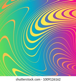 Abstract background with distorted lines. The curvature of space. Fluid motion.