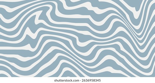 Abstract background with distorted liquid wavy texture. Retro psychedelic line pattern
