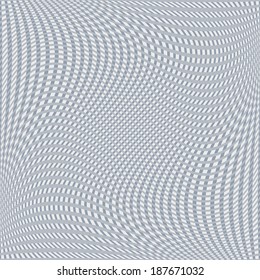 Abstract background of distorted ornate grid in grey and white colors