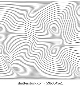 Abstract background with distorted shapes on a white background. Monochrome image.