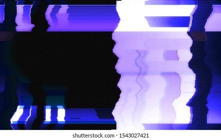Abstract background of distorted wave glitch texture. Television digital distortion. Vector illustration.