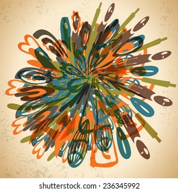 Abstract background of distorted web icons in vintage style