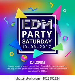 Abstract Background Dj Music Edm Party Modern Style Poster Vector