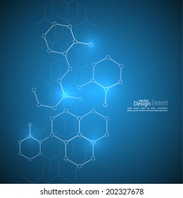 Abstract background with DNA molecule structure. genetic and chemical compounds