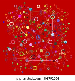 Abstract background with DNA strand, atom, molecule structure. genetic and chemical compounds. Vector Illustration