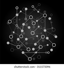Abstract background with DNA strand, atom, molecule structure. genetic and chemical compounds. Vector Illustration
