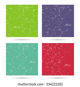 Abstract background with DNA strand, atom, molecule structure. 