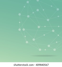 Abstract background with DNA strand, atom, molecule structure. genetic and chemical compounds. vector