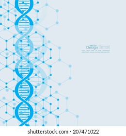 Abstract background with DNA strand molecule structure. genetic and chemical compounds