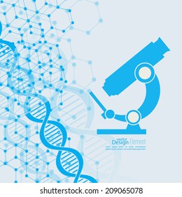 Abstract background with DNA strand molecule structure. 