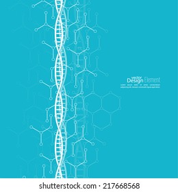 Abstract background with DNA strand molecule structure. genetic and chemical compounds