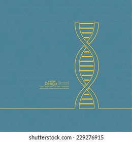 abstract background with DNA strand molecule structure and triangles. genetic and chemical compounds.