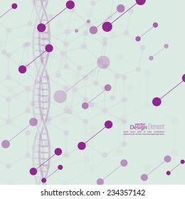 Abstract background with DNA strand molecule structure. genetic and chemical compounds
